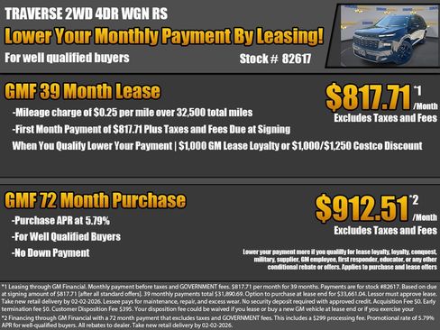 New 2026 Chevrolet Traverse RS w/ LPO, Floor Liner Package image 2