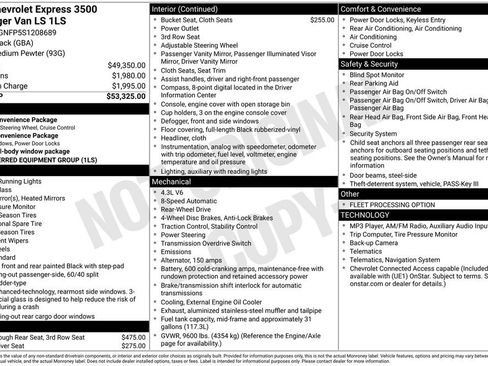 Used 2025 Chevrolet Express 3500 LS RWD image 3