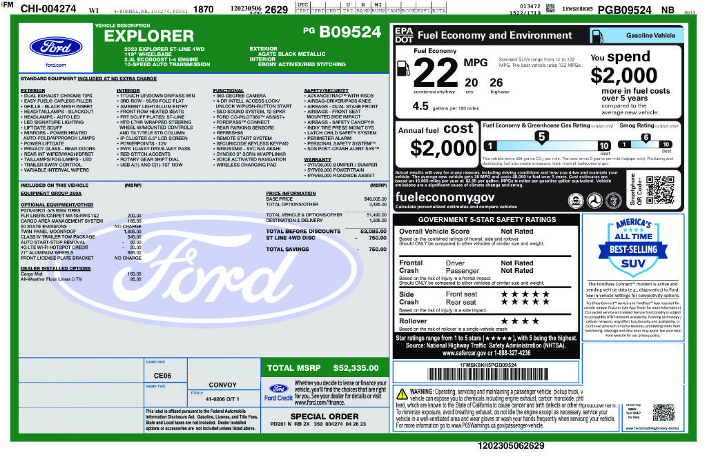 Certified 2023 Ford Explorer ST-Line w/ Class IV Trailer Tow Package AWD/4WD image 4