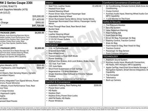 Used 2020 BMW 230i Coupe w/ M Sport Package RWD image 2
