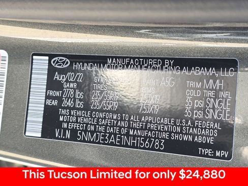 Used 2022 Hyundai Tucson Limited image 42