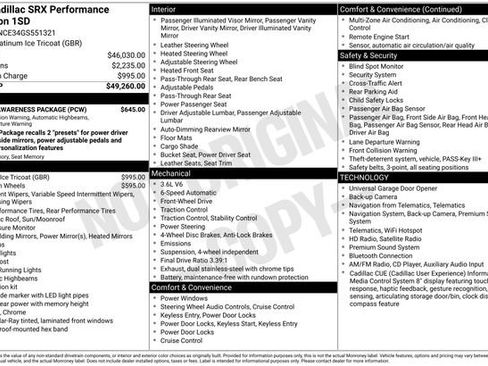 Used 2016 Cadillac SRX Performance w/ Driver Awareness Package FWD image 1