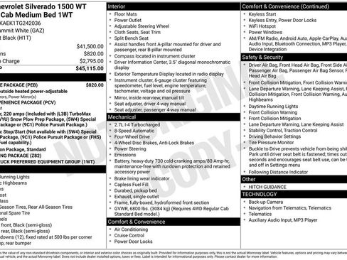 New 2026 Chevrolet Silverado 1500 W/T w/ WT Value Package AWD/4WD image 4
