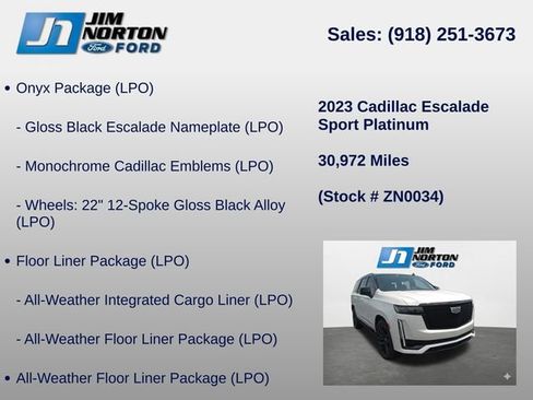 Used 2023 Cadillac Escalade Sport Platinum w/ LPO, ONYX Package AWD/4WD image 17