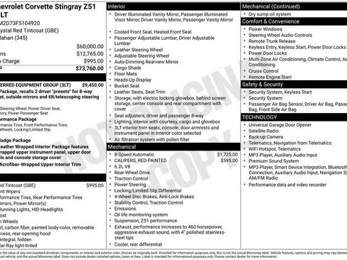 Used 2015 Chevrolet Corvette Stingray Coupe w/ 3LT Preferred Equipment Group RWD image 10