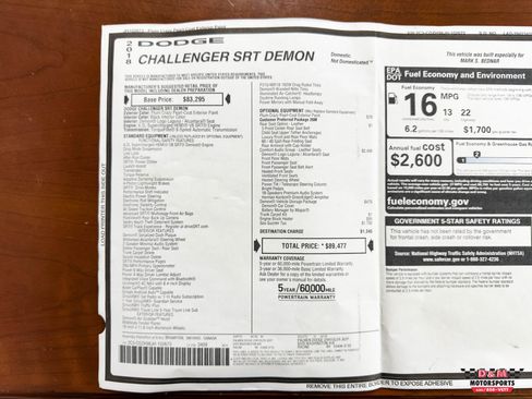 Used 2018 Dodge Challenger SRT Demon RWD image 57
