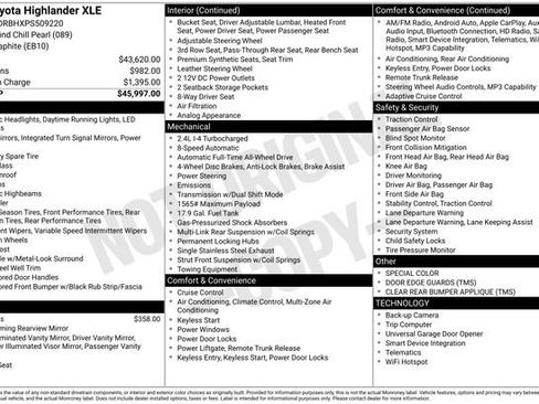 Used 2023 Toyota Highlander XLE AWD/4WD image 12