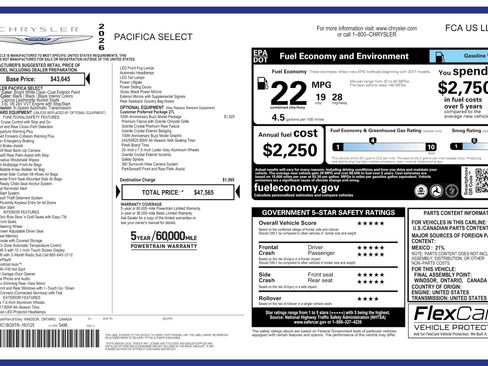 New 2026 Chrysler Pacifica Select FWD image 43