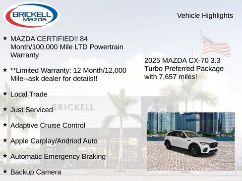 Used 2025 MAZDA CX-70 3.3 Turbo w/ Preferred Package AWD/4WD image 16