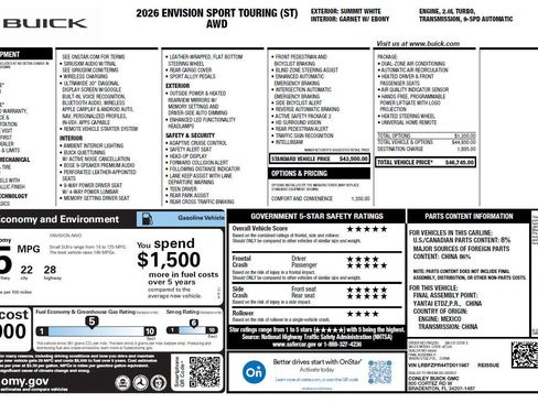 Used 2026 Buick Envision Sport Touring AWD/4WD image 3
