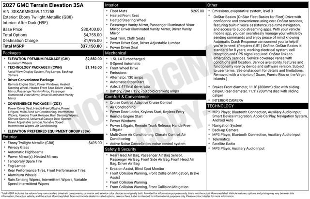 New 2027 GMC Terrain Elevation w/ Elevation Premium Package FWD image 3