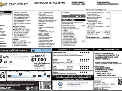 Used 2024 Chevrolet Blazer LT w/ Convenience Package FWD image 37