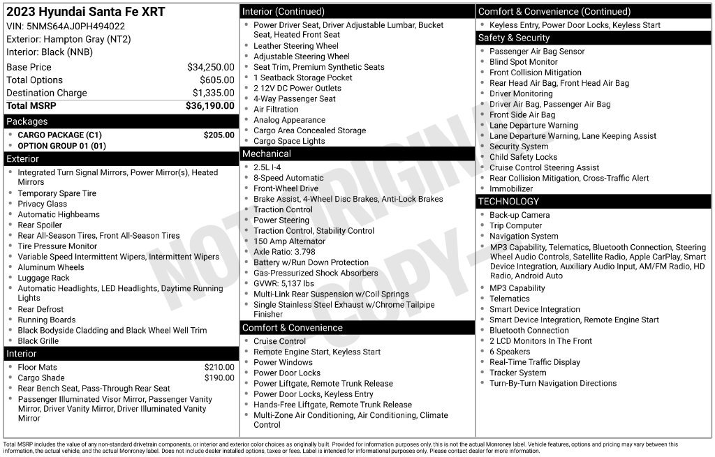 Used 2023 Hyundai Santa Fe XRT w/ Cargo Package FWD image 25