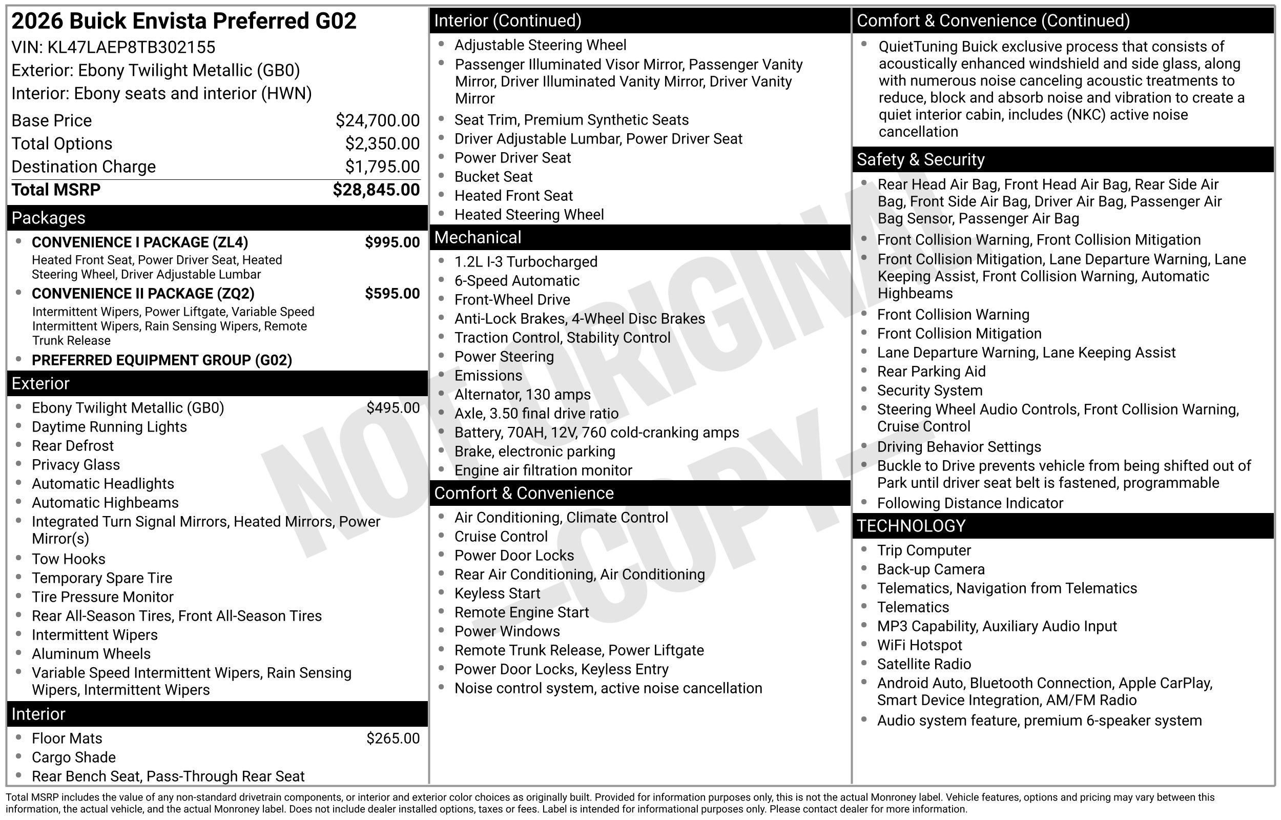 New 2026 Buick Envista Sport Touring w/ Convenience I Package FWD image 41