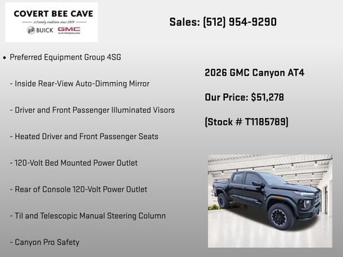 New 2026 GMC Canyon AT4 w/ Technology Plus Package AWD/4WD image 13