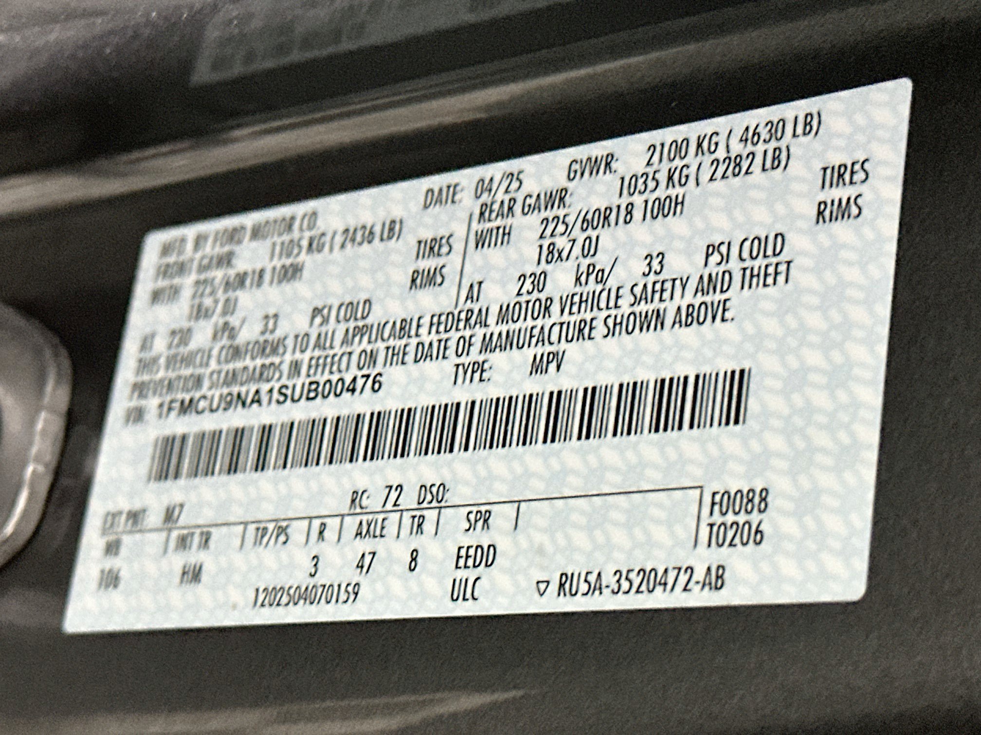 Used 2025 Ford Escape ST-Line Select AWD/4WD image 12
