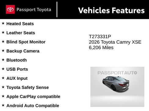 Used 2026 Toyota Camry XSE FWD image 9