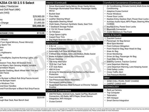 New 2026 MAZDA CX-50 AWD 2.5 S w/ Cargo Package image 35