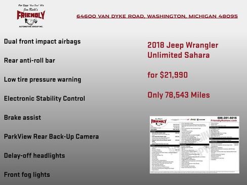 Used 2018 Jeep Wrangler Unlimited Sahara w/ Cold Weather Group AWD/4WD image 8
