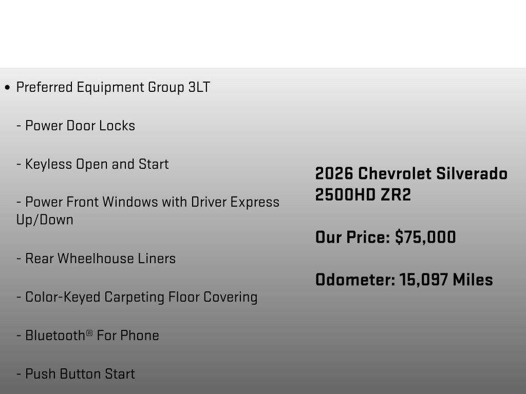Used 2026 Chevrolet Silverado 2500 ZR2 AWD/4WD image 12
