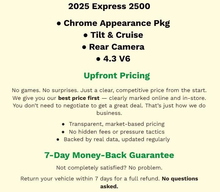Used 2025 Chevrolet Express 2500 w/ Driver Convenience Package RWD image 2