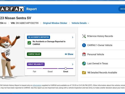Used 2023 Nissan Sentra SV w/ SV Premium Package FWD image 10