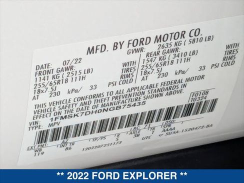 Certified 2022 Ford Explorer XLT RWD image 24