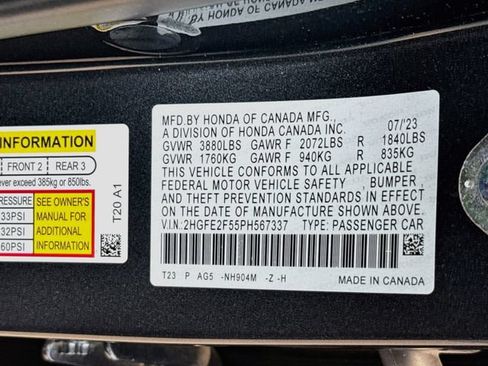 Certified 2023 Honda Civic Sport image 34