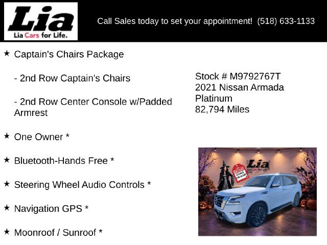 Used 2021 Nissan Armada Platinum w/ Captain's Chairs Package AWD/4WD image 6