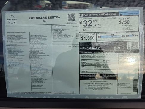 New 2026 Nissan Sentra SL w/ Floor Mat Package image 30