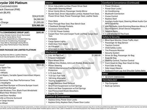 Used 2017 Chrysler 200 Limited Platinum w/ Comfort & Convenience Group image 32