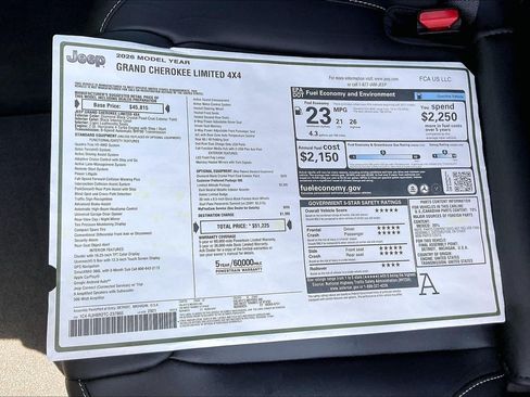 New 2026 Jeep Grand Cherokee Limited w/ Limited Altitude Package AWD/4WD image 14