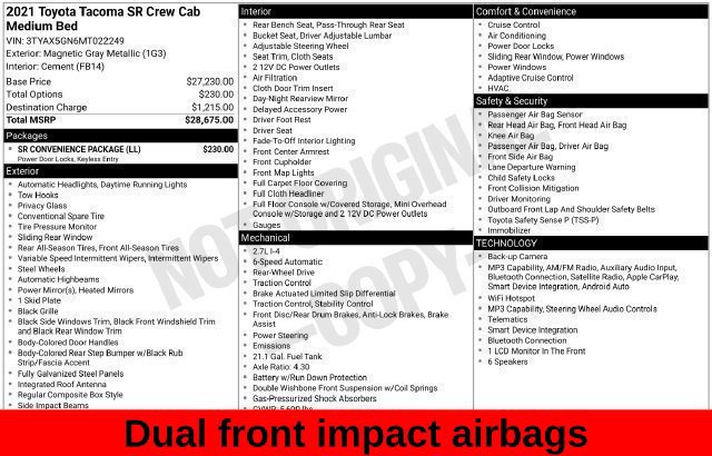 Used 2021 Toyota Tacoma SR w/ SR Convenience Package RWD image 26