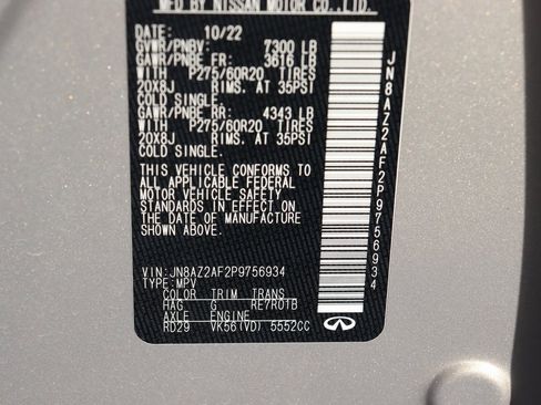 Certified 2023 INFINITI QX80 Luxe w/ Cargo Package image 47