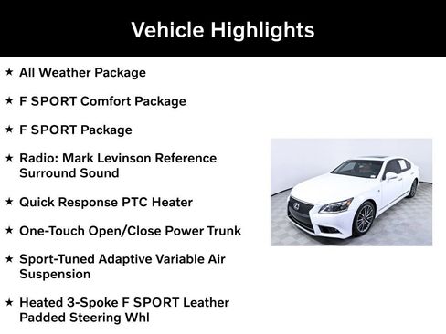 Used 2015 Lexus LS 460 w/ F Sport Package image 2