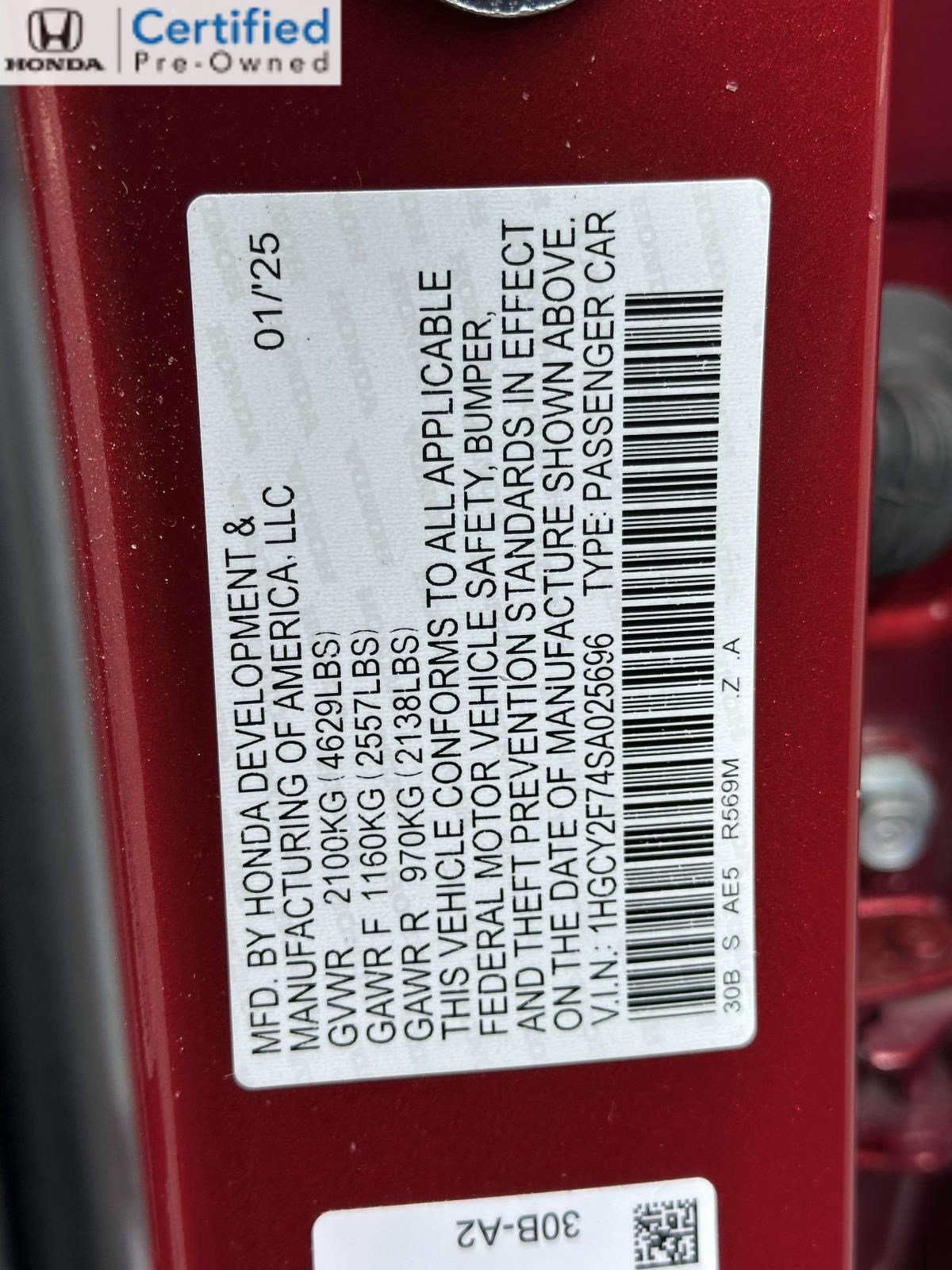 Certified 2025 Honda Accord Sport image 29