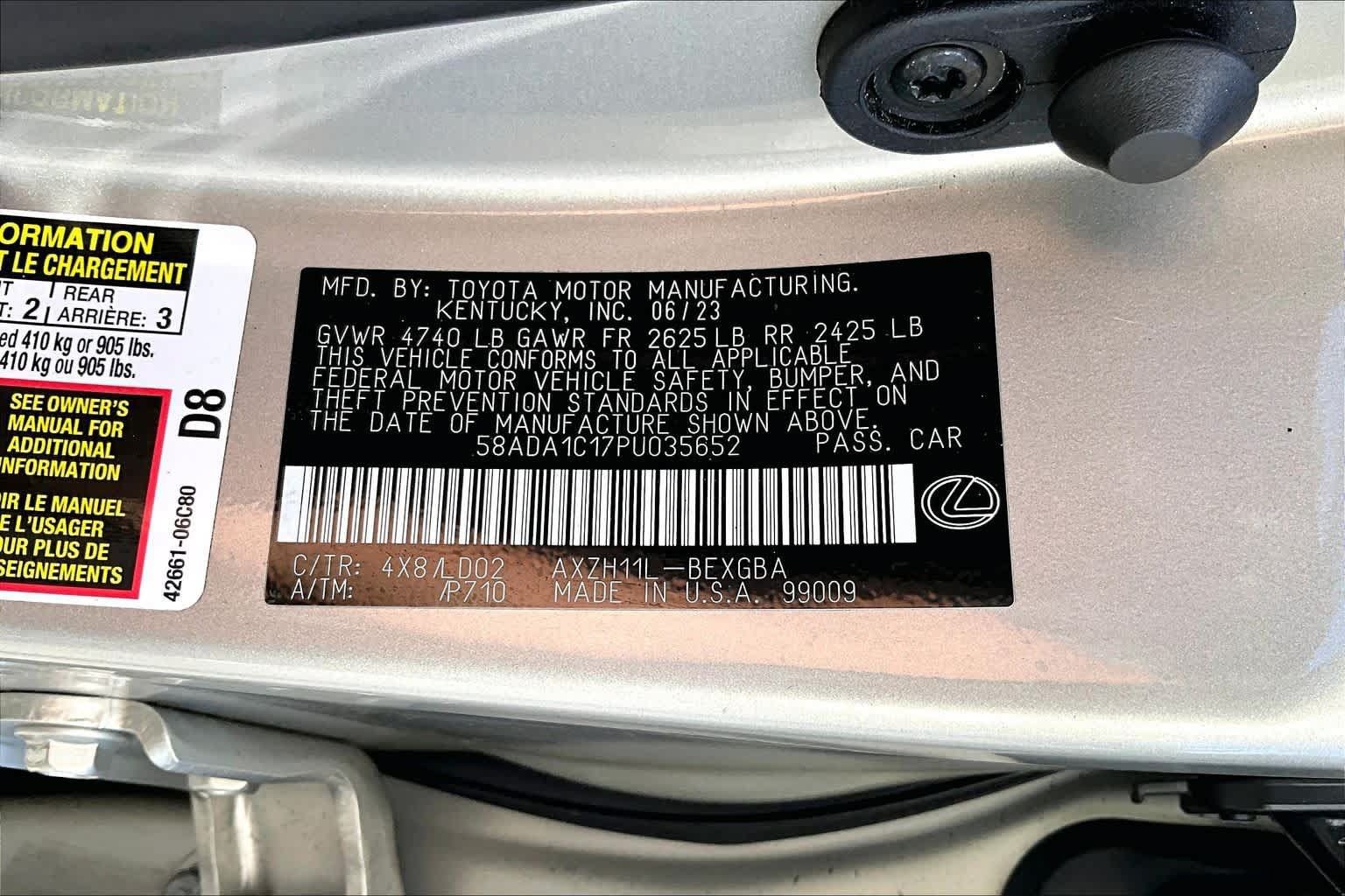 Certified 2023 Lexus ES 300h w/ Premium Package FWD image 35