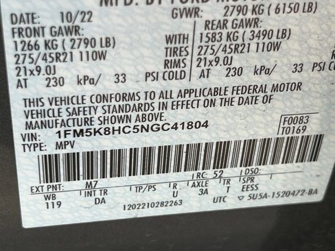 Used 2022 Ford Explorer Platinum w/ Equipment Group 601A image 41