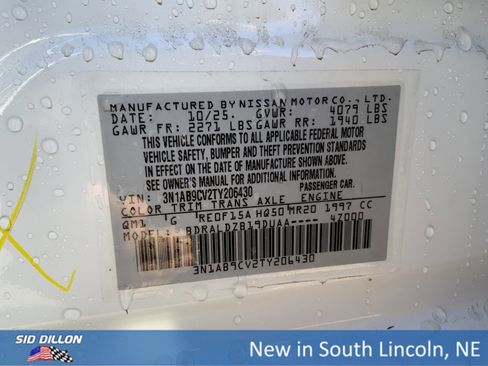 New 2026 Nissan Sentra SV w/ Floor Mat Package image 12