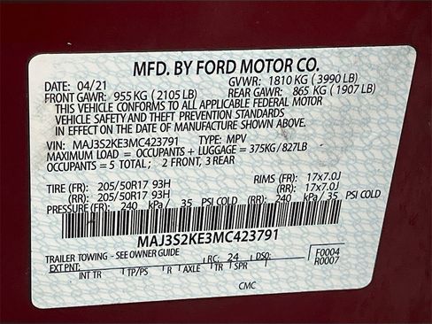 Used 2021 Ford EcoSport Titanium w/ Interior Protection Package image 31