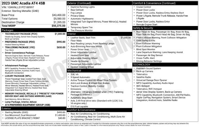 Used 2023 GMC Acadia AT4 w/ Technology Package AWD/4WD image 30