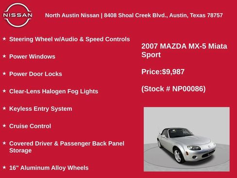 Used 2007 MAZDA MX-5 Miata Sport RWD image 22