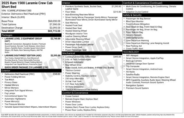 Used 2025 RAM 1500 Laramie RWD image 20