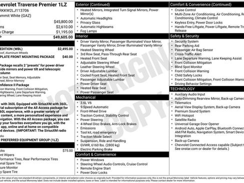 Used 2020 Chevrolet Traverse Premier w/ Redline Edition FWD image 52
