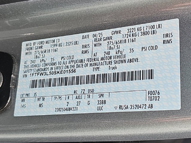 Certified 2025 Ford F150 XLT w/ Equipment Group 301A Standard AWD/4WD image 36