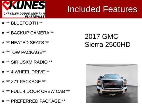 Used 2017 GMC Sierra 2500 SLE w/ Suspension Package, Off-Road AWD/4WD image 2