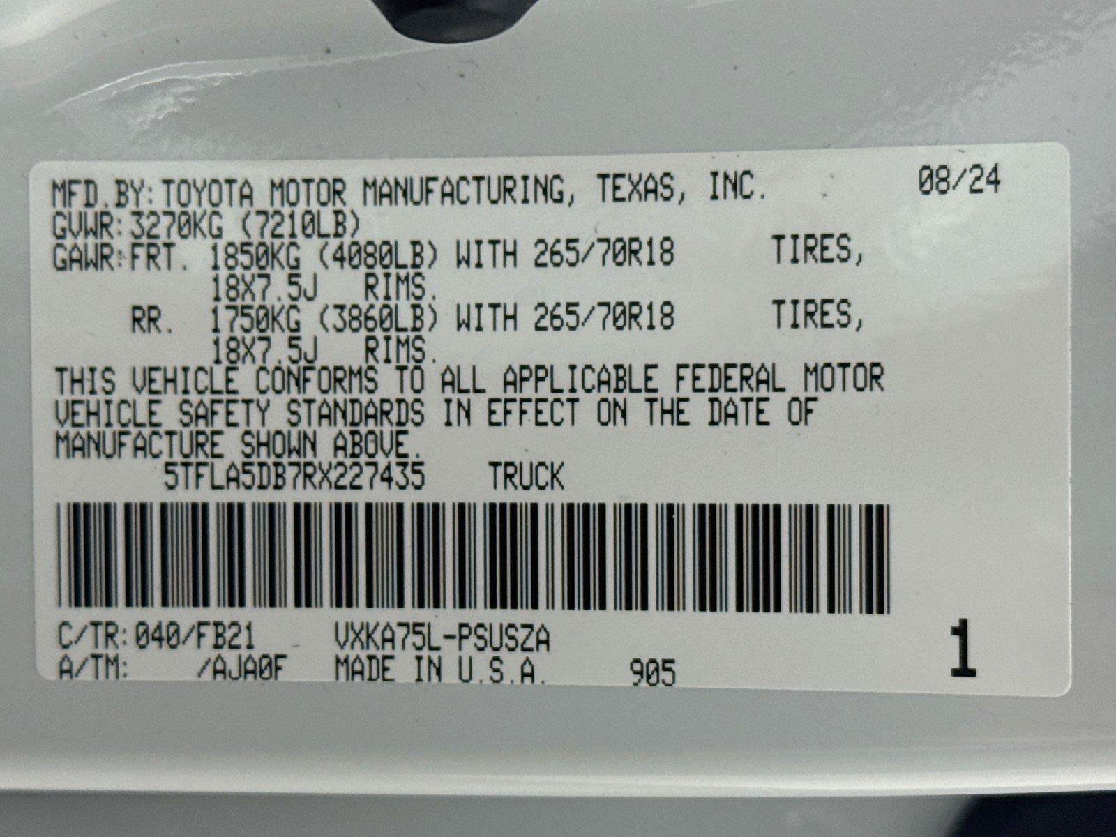 Used 2024 Toyota Tundra SR5 w/ TRD Off-Road Package AWD/4WD image 43