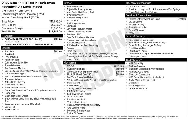 Used 2022 RAM 1500 Tradesman w/ Chrome Appearance Group AWD/4WD image 7