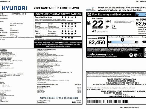 Used 2024 Hyundai Santa Cruz Limited image 4