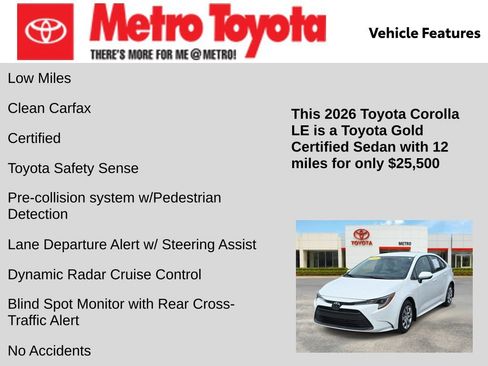 Certified 2026 Toyota Corolla LE FWD image 6